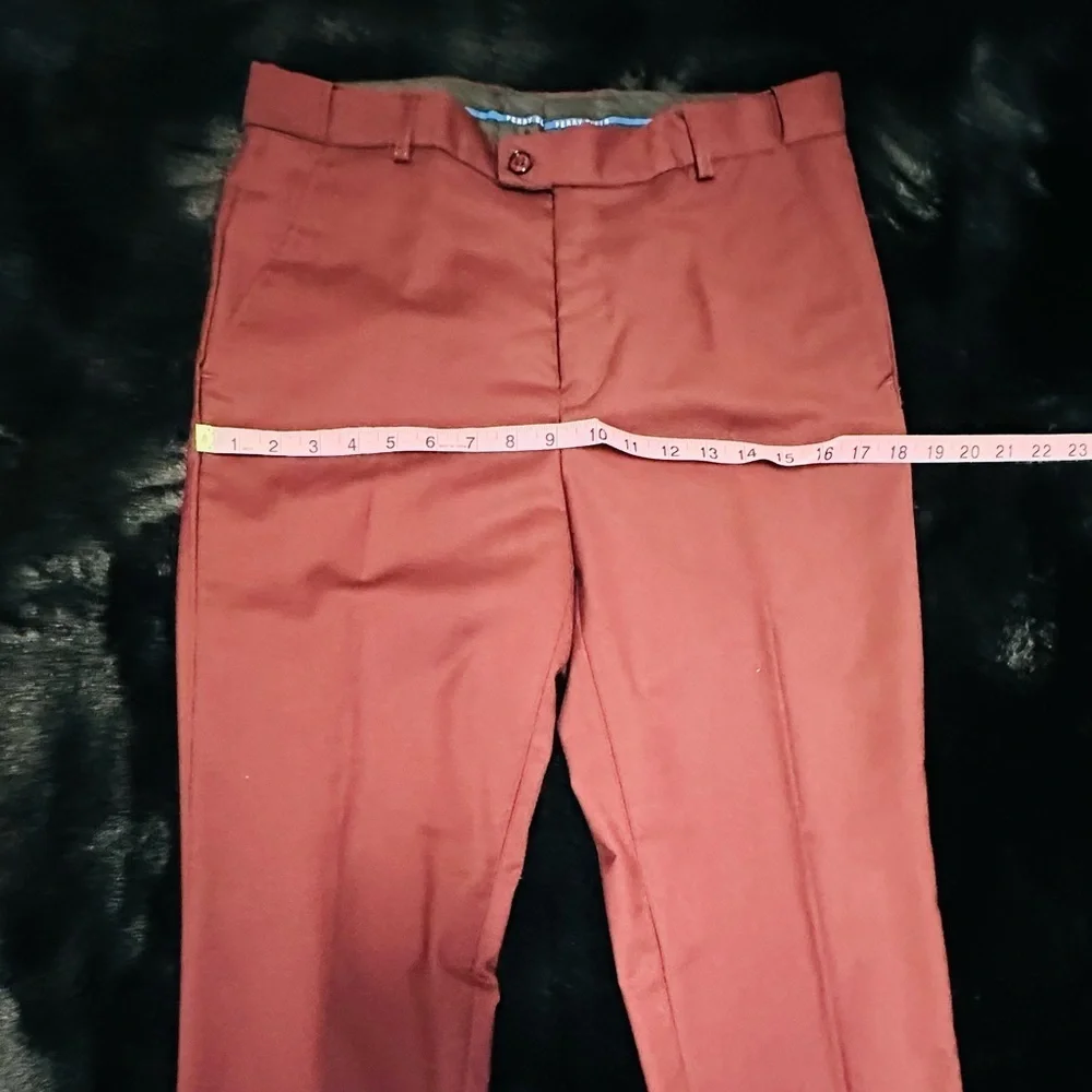 Perry Ellis Boys Burgundy 3-Piece Suit Size 20 Blazer Vest Pants Formal Wedding